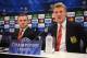 PIRAEUS, GREECE - FEBRUARY 24: Wayne Rooney and manager David Moyes speak to the media during the Manchester United press conference at Karaiskakis Stadium on February 24, 2014 in Piraeus, Greece. (Photo by Michael Regan/Getty Images)