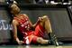 GREENSBORO, NC - MARCH 15: T.J. Warren #24 of the North Carolina State Wolfpack falls on the sideline against the Duke Blue Devils during the semifinals of the 2014 Men's ACC Basketball Tournament at Greensboro Coliseum on March 15, 2014 in Greensboro, N