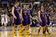 PHILADELPHIA, PA - MARCH 22: Luke Devlin #11, Peter Hooley #12, Sam Rowley #14, Jacob Iati #0 and Mike Black #10 of the Albany Great Danes on the court in the final minute against the Duke Blue Devils during the second round of the 2013 NCAA Men's Basket