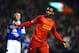 LIVERPOOL, ENGLAND - JANUARY 28: Daniel Sturridge of Liverpool celebrates after scoring his team's second goal during the Barclays Premier League match between Liverpool and Everton at Anfield on January 28, 2014 in Liverpool, England. (Photo by Laurenc