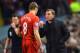 LIVERPOOL, ENGLAND - JANUARY 18: Brendan Rodgers, manager of Liverpool talks to Steven Gerrard during the Barclays Premier League match between Liverpool and Aston Villa at Anfield on January 18, 2014 in Liverpool, England. (Photo by Michael Regan/Getty