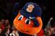 NEW YORK, NY - MARCH 14: Otto, the mascot for the Syracuse Orange performs against the Pittsburgh Panthers during the quaterfinals of the Big East Men's Basketball Tournament at Madison Square Garden on March 14, 2013 in New York City. (Photo by Elsa/Ge