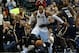 Mar 9, 2014; Dallas, TX, USA; Dallas Mavericks forward Shawn Marion (0) fights for a loose ball against Indiana Pacers center Roy Hibbert (55) and guard George Hill (3) in the first quarter at American Airlines Center. Mandatory Credit: Matthew Emmons-USA