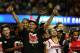 ATLANTA, GA - APRIL 08: (L-R) Tim Henderson #15, Russ Smith #2, Wayne Blackshear #20 and Peyton Siva #3 of the Louisville Cardinals celebrate with teammates after they defeated the Michigan Wolverines during the 2013 NCAA Men's Final Four Championship at