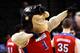 NEW YORK, NY - MARCH 14: The Dayton Flyers mascot Rudy walks on the court during a stoppage against the Saint Joseph's Hawks during the Quarterfinals of the 2014 Atlantic 10 Men's Basketball Tournament at Barclays Center on March 14, 2014 in the Brooklyn