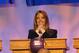 SECAUCUS, NJ - MAY 24: Jeanie Buss, Executive Vice President of Business Operations for the Los Angeles Lakers, reacts to getting the #10 lottery pick during the 2005 NBA Draft Lottery on May 24, 2005 at the NBA Entertainment Studios in Secaucus, New Jer