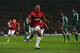 MANCHESTER, ENGLAND - MARCH 05: Nani of Manchester United celebrates after Sergio Ramos of Real Madrid scored an own goal during the UEFA Champions League Round of 16 Second leg match between Manchester United and Real Madrid at Old Trafford on March 5,