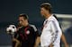 RAMAT GAN, ISRAEL - SEPTEMBER 14: (ISRAEL OUT) Head coach Louis Van Gaal and Franck Ribery of FC Bayern Munich during a training session ahead of their Champions League match against Macabi Haifa on September 14, 2009 in Ramat Gan, Israel. (Photo by Urie
