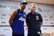 BANGKOK, THAILAND - JULY 12: Rio Ferdinand and manager David Moyes (R) attend a Manchester United press conference at Rajamangala Stadium on July 12, 2013 in Bangkok, Thailand. (Photo by Thananuwat Srirasant/Getty Images)