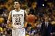 Mar 9, 2014; St. Louis, MO, USA; Wichita State Shockers guard Fred VanVleet (23) brings the ball up court during the championship game of the Missouri Valley Conference basketball tournament against the Indiana State Sycamores at Scotttrade Center.Wichita