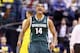 INDIANAPOLIS, IN - MARCH 16: Gary Harris #14 of the Michigan State Spartans celebrates during the 69-55 win over the Michigan Wolverines during the finals of the Big Ten Basketball Tournament at Bankers Life Fieldhouse on March 16, 2014 in Indianapolis,