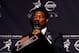 NEW YORK, NY - DECEMBER 14: Jameis Winston, quarterback of the Florida State Seminoles, kisses the trophy during a press conference after the 2013 Heisman Trophy Presentation at the Marriott Marquis on December 14, 2013 in New York City. (Photo by Jeff