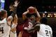 DAYTON, OH - MARCH 19: Madarious Gibbs #3 of the Texas Southern Tigers takes a shot against the Cal Poly Mustangs during the first round of the 2014 NCAA Men's Basketball Tournament at UD Arena on March 19, 2014 in Dayton, Ohio. (Photo by Gregory Shamus