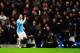 MANCHESTER, ENGLAND - FEBRUARY 15: Stevan Jovetic of Manchester City celebrates opening the scoring during the FA Cup Fifth Round match between Manchester City and Chelsea at the Etihad Stadium on February 15, 2014 in Manchester, England. (Photo by Shau