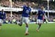 LIVERPOOL, ENGLAND - MARCH 15: Seamus Coleman of Everton celebrates after scoring the winning goal during the Barclays Premier League match between Everton and Cardiff City at Goodison Park on March 15, 2014 in Liverpool, England. (Photo by Clive Brunsk