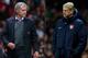 (FILE PHOTO - EDITORS NOTE: COMPOSITE OF TWO IMAGES - Image Numbers 177996036 (L) and 452339145) In this composite image a comparison has been made between Chelsea Manager Jose Mourinho (L) and Arsenal Manager Arsene Wenger. The Premier League match betwe