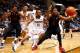 HARTFORD, CT - DECEMBER 18: Chasson Randle #5 of the Stanford Cardinal grabs a loose ball in front of Ryan Boatright #11 of the Connecticut Huskies in the first half during the game at XL Center on December 18, 2013 in Hartford, Connecticut. (Photo by Ja