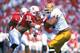 16 Nov 1995: Juan Roque #74 of the Arizona Sun Devils blocks Grant Wistrom #98 of the Nebraska Cornhuskers at the Memorial Stadium in Lincoln, Nebraska. The Cornhuskers defeated the Sun Devils 77-28. Mandatory Credit: Stephen Dunn /Allsport