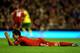 LIVERPOOL, ENGLAND - OCTOBER 22: Luis Suarez of Liverpool reacts during the Barclays Premier League match between Liverpool and Norwich City at Anfield on October 22, 2011 in Liverpool, England. (Photo by Richard Heathcote/Getty Images)