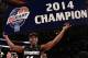 Mar 15, 2014; New York, NY, USA; Providence Friars guard Bryce Cotton (11) celebrates after defeating the Providence Friars to win the championship game of the Big East college basketball tournament at Madison Square Garden. Mandatory Credit: Adam Hunger-