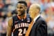 Mar 13, 2014; Indianapolis, IN, USA; Illinois Fighting Illinois guard Rayvonte Rice (24) and head coach John Groce during the second half in the first round of the Big Ten college basketball tournament against the Indiana Hoosiers at Bankers Life Fieldhou