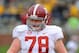 Oct 13, 2012; Columbia, MO, USA; Alabama Crimson Tide offensive linesman Chad Lindsay (78) warms up before the game against the Missouri Tigers at Farout Field. The Crimson Tide won 42-10. Mandatory Credit: Denny Medley-USA TODAY Sports