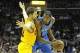 Mar 20, 2014; Cleveland, OH, USA; Oklahoma City Thunder forward Kevin Durant (35) is defended by Cleveland Cavaliers guard Matthew Dellavedova (8) in the first quarter at Quicken Loans Arena. Mandatory Credit: David Richard-USA TODAY Sports