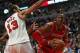 CHICAGO, IL - MARCH 13: Dwight Howard #12 of the Houston Rockets moves against Joakim Noah #13 of the Chicago Bulls at the United Center on March 13, 2014 in Chicago, Illinois. NOTE TO USER: User expressly acknowledges and agrees that, by downloading and