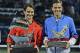 Roger Federer smiles after winning title in Dubai over Tomas Berdych.