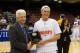 Mar 10, 2014; Asheville, NC, USA; Chattanooga Lady Mocs forward Taylor Hall (31) accepts the plaque for Most Outstanding Player after defeating Davidson Wildcats in the championship game of the Southern Conference basketball tournament at U.S. Cellular Ce