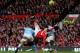 MANCHESTER, ENGLAND - FEBRUARY 12: Wayne Rooney of Manchester United scores a goal from an overhead kick during the Barclays Premier League match between Manchester United and Manchester City at Old Trafford on February 12, 2011 in Manchester, England.