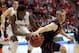 SAN DIEGO, CA - MARCH 21: Gerard Coleman #0 of the Gonzaga Bulldogs and Phil Forte #13 of the Oklahoma State Cowboys go for the loose ball during the second round of the 2014 NCAA Men's Basketball Tournament at Viejas Arena on March 21, 2014 in San Diego