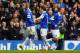 LIVERPOOL, ENGLAND - MARCH 22: Romelu Lukaku of Everton celebrates his goal with Leighton Baines of Everton during the Barclays Premier League match between Everton and Swansea City at Goodison Park on March 22, 2014 in Liverpool, England. (Photo by Pau