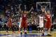 Mar 21, 2014; St. Louis, MO, USA; Stanford Cardinal forward Josh Huestis (24) celebrates at the end of the game against the New Mexico Lobos during the 2nd round of the 2014 NCAA Men's Basketball Championship at Scottrade Center. Stanford defeated New Me