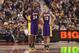 Jan 20, 2013; Toronto, ON, Canada; Los Angeles Lakers point guard Steve Nash (10) talks to guard Kobe Bryant (24) against the Toronto Raptors at the Air Canada Centre. The Raptors beat the Lakers 108-103. Mandatory Credit: Tom Szczerbowski-USA TODAY Sport