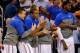 ORLANDO, FL - MARCH 22: Kasey Hill #0 of the Florida Gators and the Gators bench cheer in the second half against the Pittsburgh Panthers during the third round of the 2014 NCAA Men's Basketball Tournament at Amway Center on March 22, 2014 in Orlando, Fl