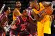 BOISE, ID - FEBRUARY 1: Terrence Williams #17 of the Los Angeles D-Fenders defends the ball from Kevin Murphy #33 of the Idaho Stampede during an NBA D-League game on February 1, 2014 at CenturyLink Arena in Boise, Idaho. The Stampede wore pink jerseys