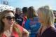 Brittany Force smiles with Chelsea Gates during an interview before Sunday drag racing.