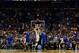 Mar 23, 2014; St. Louis, MO, USA; Wichita State Shockers guard Fred VanVleet (23) misses a three-point shot with 1.6 remaining defended by Kentucky Wildcats forward Willie Cauley-Stein (15) and Aaron Harrison (2) during the second half in the third round