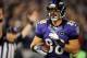 BALTIMORE, MD - SEPTEMBER 23: Dennis Pitta #88 of the Baltimore Ravens scores a 20-yard touchdown recpetion in the second quarter against the New England Patriots at M&T Bank Stadium on September 23, 2012 in Baltimore, Maryland. (Photo by Patrick Smith/