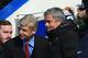 LONDON, ENGLAND - MARCH 22: Arsene Wenger manager of Arsenal is greeted by Jose Mourinho manager of Chelsea during the Barclays Premier League match between Chelsea and Arsenal at Stamford Bridge on March 22, 2014 in London, England. (Photo by Richard H