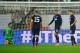PIRAEUS, GREECE - FEBRUARY 25: (L-R) David De Gea, Nemanja Vidic, Chris Smalling and Michael Carrick of Manchester United react after conceding the first goal during the UEFA Champions League Round of 16 first leg match between Olympiacos FC and Manchest