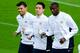 BARCELONA, SPAIN - MARCH 11: (L-R) Manchester City FC players Sergio Aguero, Samir Nasri and Yaya Toure warm up during a training session ahead the UEFA Champions League Round of 16 second leg match against FC Barcelona at Camp Nou on March 11, 2014 in Ba