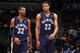 WASHINGTON - FEBRUARY 2: O.J. Mayo #32 and Rudy Gay #22 of the Memphis Grizzlies walk down the court during the game against the Washington Wizards at the Verizon Center on February 2, 2009 in Washington, DC. The Grizzlies won 113-97. NOTE TO USER: User