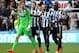NEWCASTLE, UNITED KINGDOM - MARCH 22: Papiss Cisse (2nd R) of Newcastle United celebrates with team-mates (L-R) Tim Krul, Paul Dummett and Cheik Tiote after scoring a late goal during the Barclays Premier League match between Newcastle United and Crystal