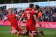 LONDON, ENGLAND - MARCH 23: Jay Rodriguez of Southampton is congratulated by Adam Lallana of Southampton after scoring the opening goal during the Barclays Premier League match between Tottenham Hotspur and Southampton at White Hart Lane on March 23, 2014