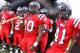 Lewis, No. 40, leads the Brookhaven defense.