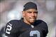 Nov 3, 2013; Oakland, CA, USA; Oakland Raiders quarterback Terrelle Pryor (2) reacts during the game against the Philadelphia Eagles at O.co Coliseum. The Eagles defeated the Raiders 49-20. Mandatory Credit: Kirby Lee-USA TODAY Sports