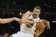 Mar 20, 2014; Oakland, CA, USA; Golden State Warriors forward David Lee (10) controls a rebound against the Milwaukee Bucks during the second quarter at Oracle Arena. Mandatory Credit: Kelley L Cox-USA TODAY Sports