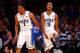NEW YORK, NY - DECEMBER 19: Rodney Hood #5 of the Duke Blue Devils reacts with teammate Jabari Parker #1 after his basket was disallowed in the second half against the UCLA Bruins during the CARQUEST Auto Parts Classic on December 19, 2013 at Madison Squ